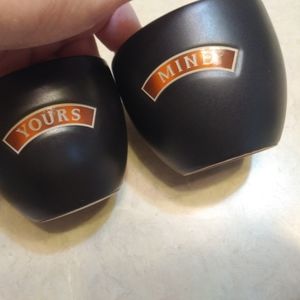 Matched set of Bailey's Yours and Mine glasses